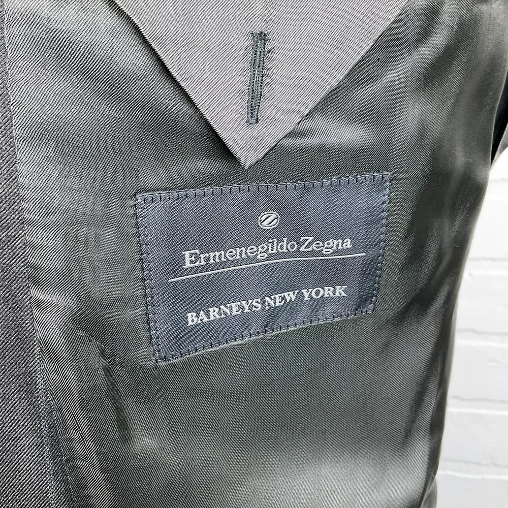 Ermenegildo Zegna‎ Blazer Men 40 Gray Blue Pinstripe Barneys Classic Career Wool